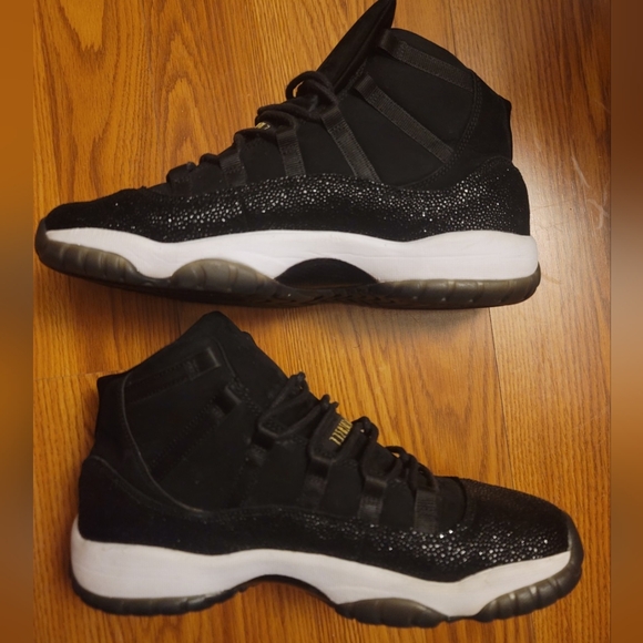 EUC Air Jordan 11 Retro Heiress Black Stingray GS 7.5 Youth No Box Black Glitter - Picture 3 of 14